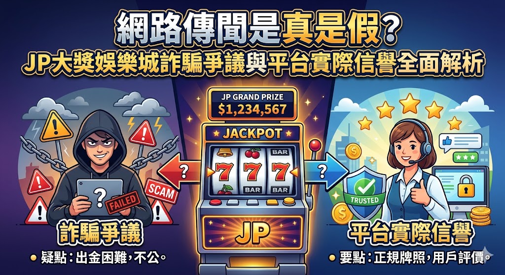 近期關於JP大獎娛樂城的詐騙爭議在社群媒體與評論平台引發廣泛討論，許多玩家反映在獲得大額獎金後遭遇帳號無故凍結、提領審核異常緩慢或被要求支付額外手續費等問題。經過實際信譽全面解析，這類爭議往往源於平台出金機制的不透明，或是遭遇惡意仿冒網站的詐騙陷阱，導致玩家權益受損。儘管網路上存在部分正面評價，但頻繁出現的「無法登入」與「客服失聯」等負面評論，顯示該平台在穩定性與誠信度上仍具高度風險。資深玩家建議，在參與此類娛樂城前，應詳加核對官方網域的真實性，並優先選擇具有國際博弈執照且社群口碑穩定的平台，避免被高額紅利誘惑而踏入詐騙圈套，保護自身資金安全始終是首要任務。